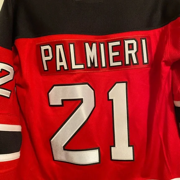 Reebok Black and Red NHL Replica Hockey Sporty Jersey, #21 Palmieri, Size MM - Picture 11 of 16